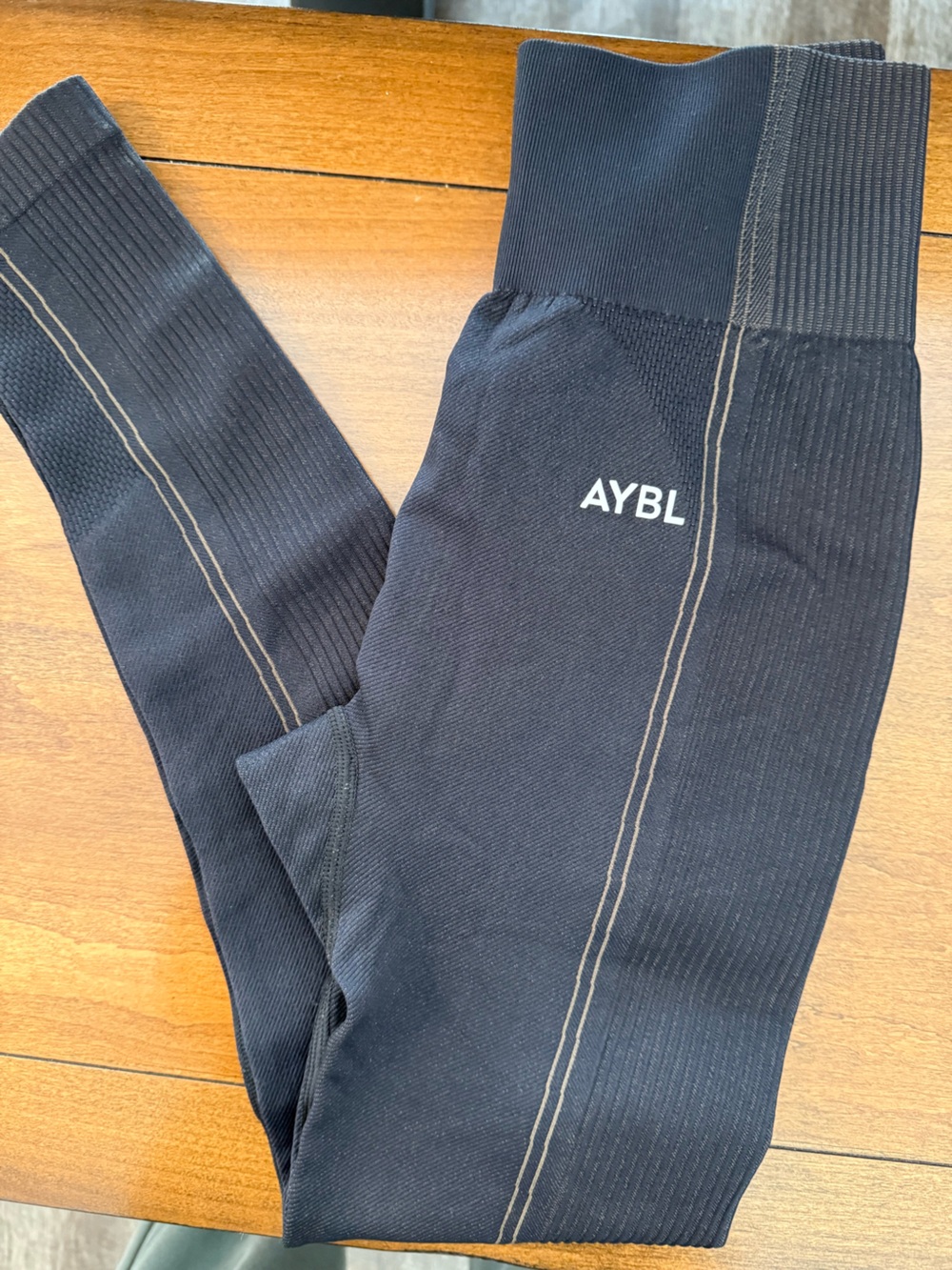 AYBL Black Leggings with Contrast Stitching
